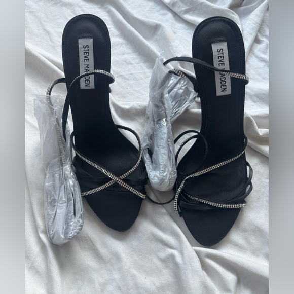Steve Madden Shoes - Steve Madden Black Elegant Strappy Studded Heels